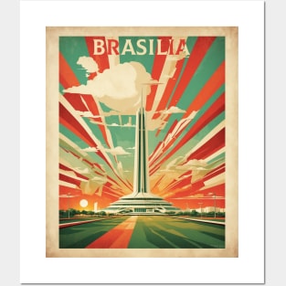 Brasilia Brazil Vintage Tourism Travel Poster Posters and Art